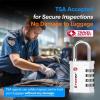 imageFORGE 4Digit TSA Approved Travel Locks  TSA008 Key System Key Duplication Impossible HeavyDuty Combination Padlock for Travel Gym Pelican Case Orange 2 LocksWHITE 1 LOCK