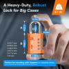 imageFORGE 4Digit TSA Approved Travel Locks  TSA008 Key System Key Duplication Impossible HeavyDuty Combination Padlock for Travel Gym Pelican Case Orange 2 LocksORANGE 2 LOCKS