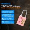 imageForge DualOpening Key or Combination Access Lock TSA Approved Locks for Luggage Pelican case Travel Gym School Stainless Steel Shackle Green 2 PkPink