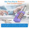 imageForge DualOpening Key or Combination Access Lock TSA Approved Locks for Luggage Pelican case Travel Gym School Stainless Steel Shackle Green 2 PkPurple