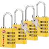 imageForge DualOpening Key or Combination Access Lock TSA Approved Locks for Luggage Pelican case Travel Gym School Stainless Steel Shackle Green 2 PkYellow