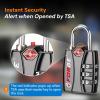 imageForge Luggage Locks TSA Approved 4 Pack 4 Colors Small Combination Lock with Zinc Alloy Body Open Alert Easy Read Dials for Travel Suitcase Bag Backpack LockersBlack