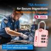 imageForge Luggage Locks TSA Approved 4 Pack 4 Colors Small Combination Lock with Zinc Alloy Body Open Alert Easy Read Dials for Travel Suitcase Bag Backpack LockersPink 2 Pk