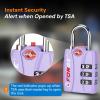imageForge Luggage Locks TSA Approved 4 Pack 4 Colors Small Combination Lock with Zinc Alloy Body Open Alert Easy Read Dials for Travel Suitcase Bag Backpack LockersPurple 4PK