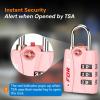 imageForge Luggage Locks TSA Approved 4 Pack 4 Colors Small Combination Lock with Zinc Alloy Body Open Alert Easy Read Dials for Travel Suitcase Bag Backpack LockersPink 2 Pk