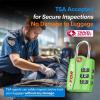 imageForge Luggage Locks TSA Approved 4 Pack 4 Colors Small Combination Lock with Zinc Alloy Body Open Alert Easy Read Dials for Travel Suitcase Bag Backpack LockersGreen 2Pk