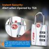 imageForge Luggage Locks TSA Approved 4 Pack 4 Colors Small Combination Lock with Zinc Alloy Body Open Alert Easy Read Dials for Travel Suitcase Bag Backpack LockersSilver