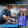 imageForge Luggage Locks TSA Approved 4 Pack 4 Colors Small Combination Lock with Zinc Alloy Body Open Alert Easy Read Dials for Travel Suitcase Bag Backpack LockersBlue 4Pk