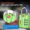 imageForge Luggage Locks TSA Approved 4 Pack 4 Colors Small Combination Lock with Zinc Alloy Body Open Alert Easy Read Dials for Travel Suitcase Bag Backpack LockersGreen 2Pk