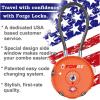 imageForge Quality TSA Approved Luggage Locks for Travel Accessories Suitcase Pelican case Set Your own Combination Zinc Alloy BodyCable Locks Pink 2 LocksOrange 2PK
