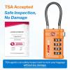 imageForge TSA Approved Luggage Locks 4 Digit Combination TSA Travel Locks with TSA008 Open Alert Indicator Zinc Alloy Body for Luggage Suitcase Backpack and More Black 4 LocksOrange 4 PK