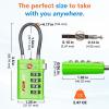 imageForge TSA Approved Luggage Locks 4 Digit Combination TSA Travel Locks with TSA008 Open Alert Indicator Zinc Alloy Body for Luggage Suitcase Backpack and More Black 4 Locks4 Colors 4 PK