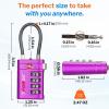 imageForge TSA Approved Luggage Locks 4 Digit Combination TSA Travel Locks with TSA008 Open Alert Indicator Zinc Alloy Body for Luggage Suitcase Backpack and More Black 4 LocksPurple 2 PK