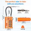 imageForge TSA Approved Luggage Locks 4 Digit Combination TSA Travel Locks with TSA008 Open Alert Indicator Zinc Alloy Body for Luggage Suitcase Backpack and More Black 4 LocksOrange 4 PK