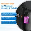 imageForge TSA Approved Luggage Locks 4 Digit Combination TSA Travel Locks with TSA008 Open Alert Indicator Zinc Alloy Body for Luggage Suitcase Backpack and More Black 4 LocksPurple 2 PK