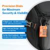imageForge TSA Approved Luggage Locks 4 Digit Combination TSA Travel Locks with TSA008 Open Alert Indicator Zinc Alloy Body for Luggage Suitcase Backpack and More Black 4 LocksOrange 2 PK