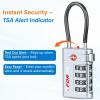 imageForge TSA Approved Luggage Locks 4 Digit Combination TSA Travel Locks with TSA008 Open Alert Indicator Zinc Alloy Body for Luggage Suitcase Backpack and More Black 4 LocksSliver 2 PK