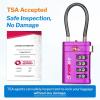 imageForge TSA Approved Luggage Locks 4 Digit Combination TSA Travel Locks with TSA008 Open Alert Indicator Zinc Alloy Body for Luggage Suitcase Backpack and More Black 4 LocksPurple 2 PK