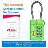 imageForge TSA Approved Luggage Locks 4 Digit Combination TSA Travel Locks with TSA008 Open Alert Indicator Zinc Alloy Body for Luggage Suitcase Backpack and More Black 4 LocksGreen 2 PK