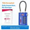 imageForge TSA Approved Luggage Locks 4 Digit Combination TSA Travel Locks with TSA008 Open Alert Indicator Zinc Alloy Body for Luggage Suitcase Backpack and More Black 4 LocksBlue 2 PK