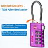 imageForge TSA Approved Luggage Locks 4 Digit Combination TSA Travel Locks with TSA008 Open Alert Indicator Zinc Alloy Body for Luggage Suitcase Backpack and More Black 4 LocksPurple 2 PK