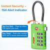 imageForge TSA Approved Luggage Locks 4 Digit Combination TSA Travel Locks with TSA008 Open Alert Indicator Zinc Alloy Body for Luggage Suitcase Backpack and More Black 4 Locks4 Colors 4 PK