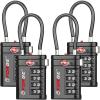 imageForge TSA Approved Luggage Locks 4 Digit Combination TSA Travel Locks with TSA008 Open Alert Indicator Zinc Alloy Body for Luggage Suitcase Backpack and More Black 4 LocksBlack