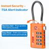 imageForge TSA Approved Luggage Locks 4 Digit Combination TSA Travel Locks with TSA008 Open Alert Indicator Zinc Alloy Body for Luggage Suitcase Backpack and More Black 4 LocksOrange 4 PK