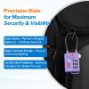imageTSA Approved Cable Luggage Locks 6 Pack Easy Read Dials with Alloy BodyPurple 2 Pack