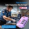 imageTSA Approved Cable Luggage Locks 6 Pack Easy Read Dials with Alloy BodyPurple 4 Pack