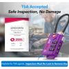 imageTSA Approved Cable Luggage Locks 6 Pack Easy Read Dials with Alloy BodyPurple4PK