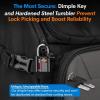 imageTSA Approved Luggage Locks UltraSecure Dimple Key Travel Locks with Zinc Alloy BodyBlack 2 Pack