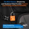 imageTSA Approved Luggage Locks UltraSecure Dimple Key Travel Locks with Zinc Alloy BodyOrange 2 Pack