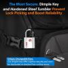 imageTSA Approved Luggage Locks UltraSecure Dimple Key Travel Locks with Zinc Alloy BodySilver 2 Pack