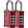imageFORGE 4Digit TSA Approved Travel Locks  TSA008 Key System Key Duplication Impossible HeavyDuty Combination Padlock for Travel Gym Pelican Case Orange 2 LocksRED 2 LOCKS