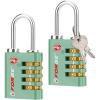 imageForge DualOpening Key or Combination Access Lock TSA Approved Locks for Luggage Pelican case Travel Gym School Stainless Steel Shackle Green 2 PkGreen