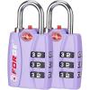 imageForge Luggage Locks TSA Approved 4 Pack 4 Colors Small Combination Lock with Zinc Alloy Body Open Alert Easy Read Dials for Travel Suitcase Bag Backpack LockersPurple 2PK