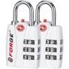 imageForge Luggage Locks TSA Approved 4 Pack 4 Colors Small Combination Lock with Zinc Alloy Body Open Alert Easy Read Dials for Travel Suitcase Bag Backpack LockersWhite 2 Locks
