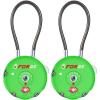 imageForge Quality TSA Approved Luggage Locks for Travel Accessories Suitcase Pelican case Set Your own Combination Zinc Alloy BodyCable Locks Pink 2 LocksGreen 2PK