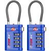 imageForge TSA Approved Luggage Locks 4 Digit Combination TSA Travel Locks with TSA008 Open Alert Indicator Zinc Alloy Body for Luggage Suitcase Backpack and More Black 4 LocksBlue 2 PK