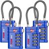 imageForge TSA Approved Luggage Locks 4 Digit Combination TSA Travel Locks with TSA008 Open Alert Indicator Zinc Alloy Body for Luggage Suitcase Backpack and More Black 4 LocksBlue 4 PK
