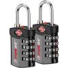 imageForge Travel LockTSA Approved Luggage Locks for Air Travel Gym Lockers School Lockers Pelican Cases Gun Case Easy Read Dials Durable Alloy Body2PK Black