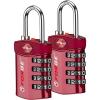 imageForge Travel LockTSA Approved Luggage Locks for Air Travel Gym Lockers School Lockers Pelican Cases Gun Case Easy Read Dials Durable Alloy Body2PK Dark Red
