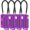 imageTSA Approved Cable Luggage Locks 6 Pack Easy Read Dials with Alloy BodyPurple4PK