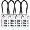 imageTSA Approved Cable Luggage Locks 6 Pack Easy Read Dials with Alloy BodyWHITE 4PK