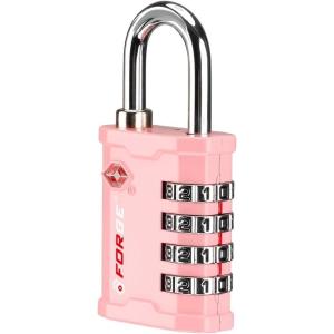imageFORGE 4Digit TSA Approved Travel Locks  TSA008 Key System Key Duplication Impossible HeavyDuty Combination Padlock for Travel Gym Pelican Case Orange 2 LocksPINK 1 LOCK