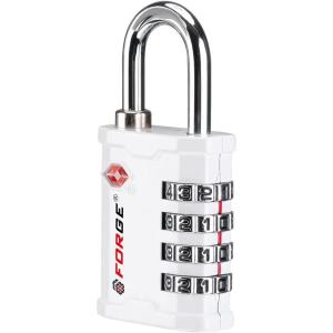 imageFORGE 4Digit TSA Approved Travel Locks  TSA008 Key System Key Duplication Impossible HeavyDuty Combination Padlock for Travel Gym Pelican Case Orange 2 LocksWHITE 1 LOCK
