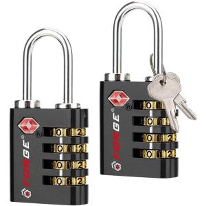 imageForge DualOpening Key or Combination Access Lock TSA Approved Locks for Luggage Pelican case Travel Gym School Stainless Steel Shackle Green 2 PkBlack