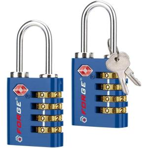 imageForge DualOpening Key or Combination Access Lock TSA Approved Locks for Luggage Pelican case Travel Gym School Stainless Steel Shackle Green 2 PkBlue
