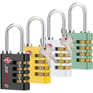 imageForge DualOpening Key or Combination Access Lock TSA Approved Locks for Luggage Pelican case Travel Gym School Stainless Steel Shackle Green 2 PkMulti Color